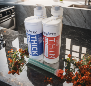 thick and thin countertop seam adhesive