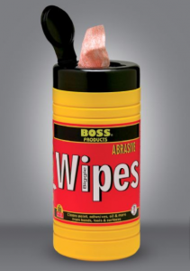 boss abrasive hand wipes